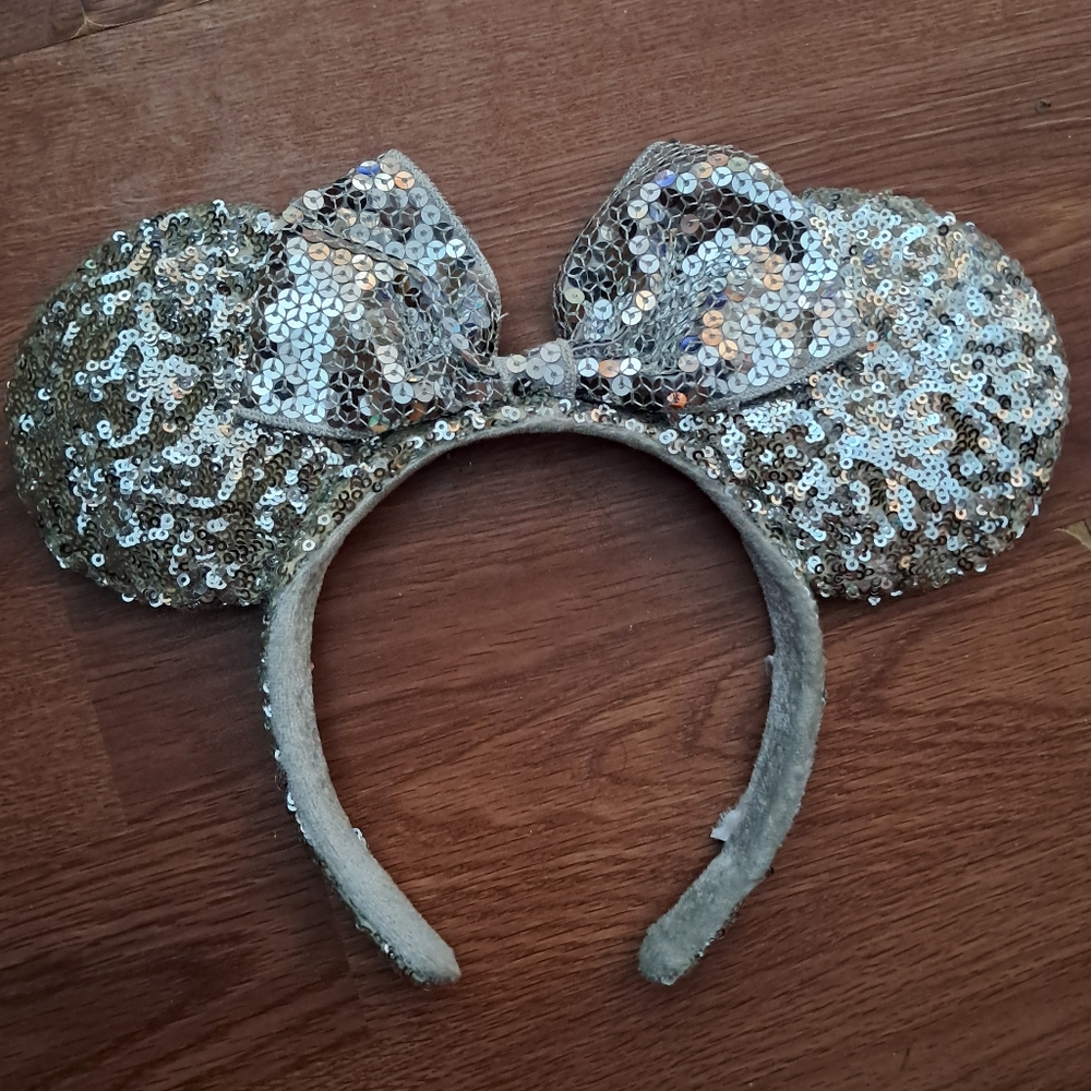 Silver Sequin Minnie Ears